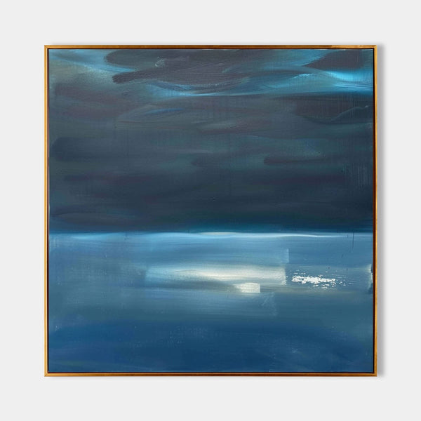 Midnight Blue Horizon Abstract