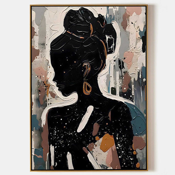 Midnight Silhouette with Gold Earring