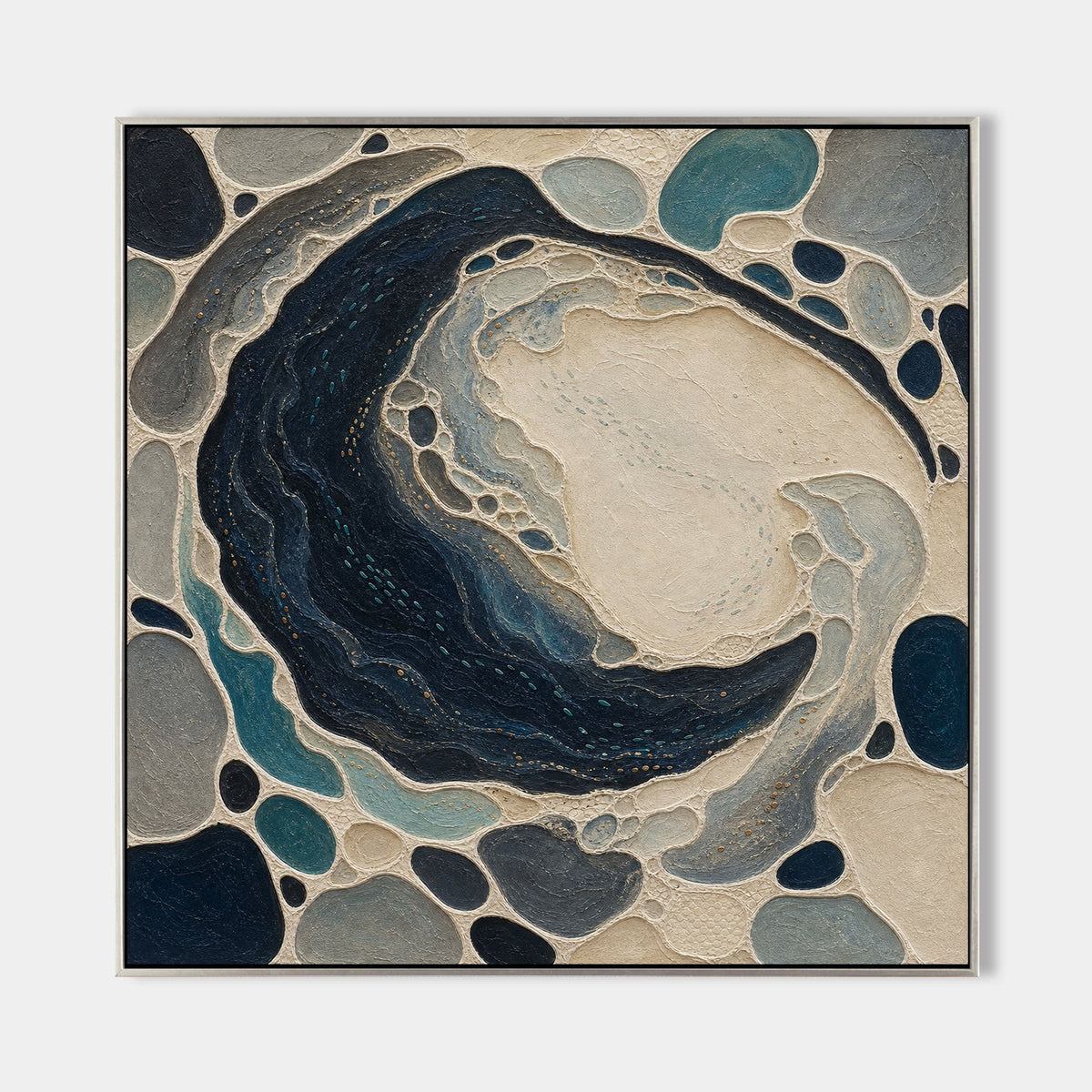 Midnight Tide Among River Stones