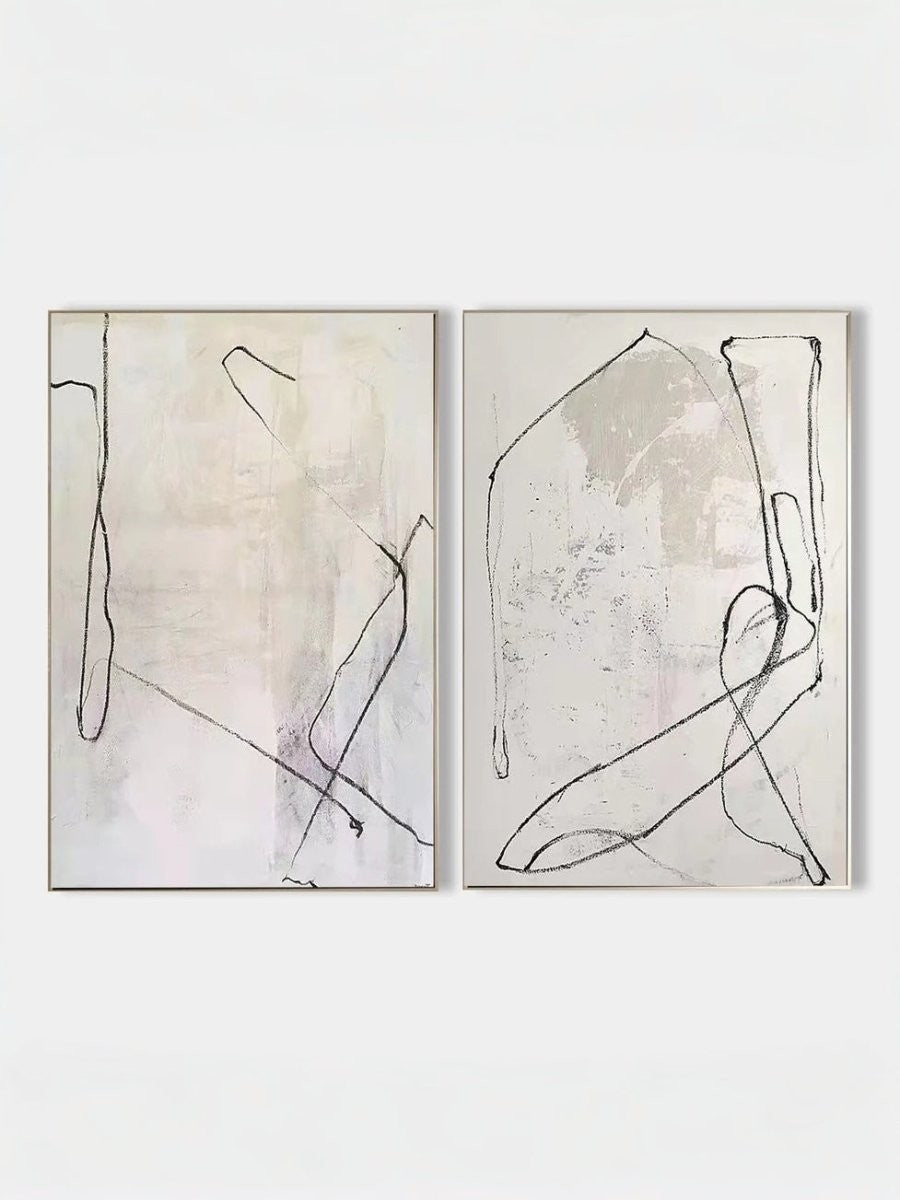 Minimalist Abstract Diptych Canvas Art