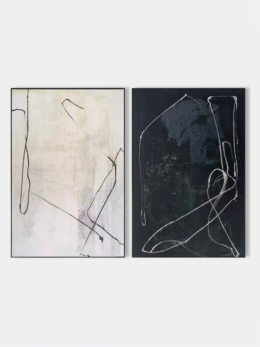 Minimalist Abstract Diptych Canvas Art
