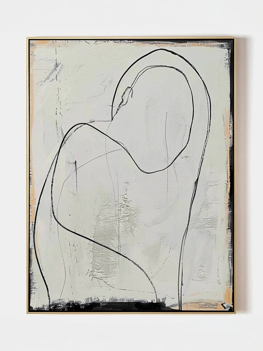 Minimalist Abstract Figure Line Painting