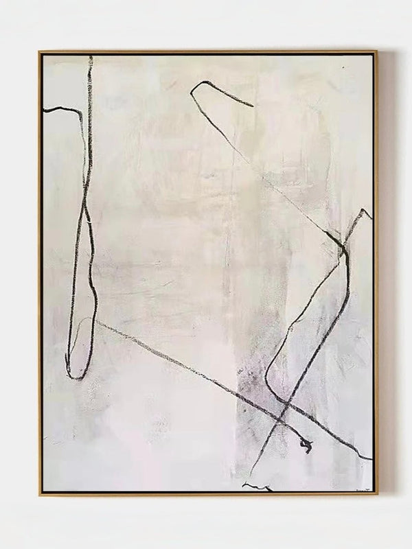 Minimalist Abstract Monochrome Flow Canvas Wall Art