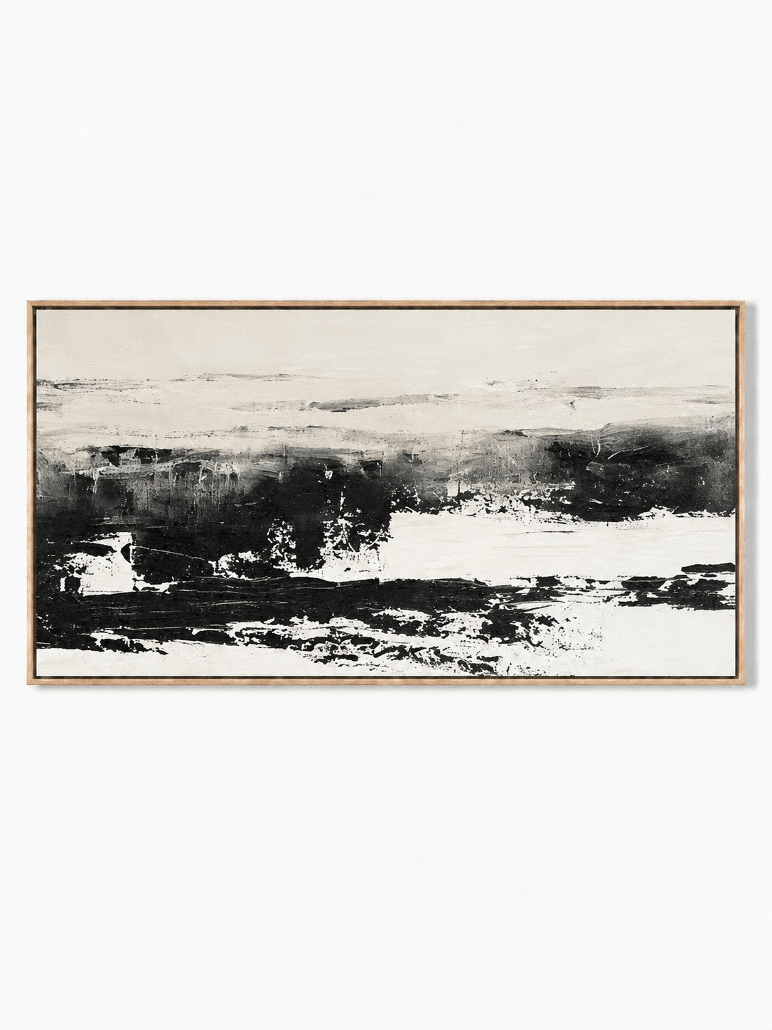Minimalist Black and White Abstract Landscape Painting