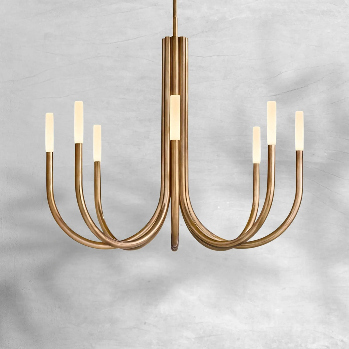 Minimalist Brushed Brass Ring Chandelier