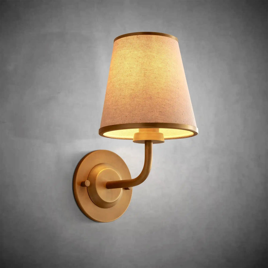 Minimalist Iron Torch Wall Sconce with Fabric Shade