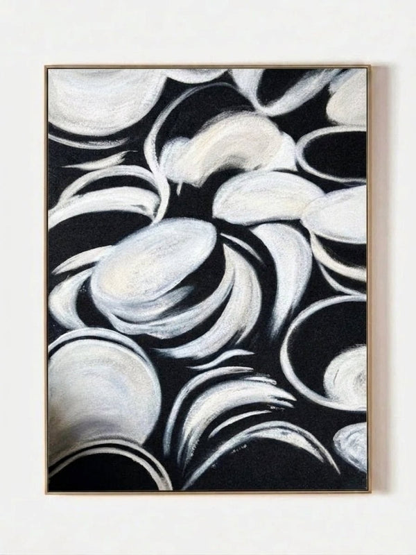 Minimalist Monochrome Abstract Canvas Wall Painting