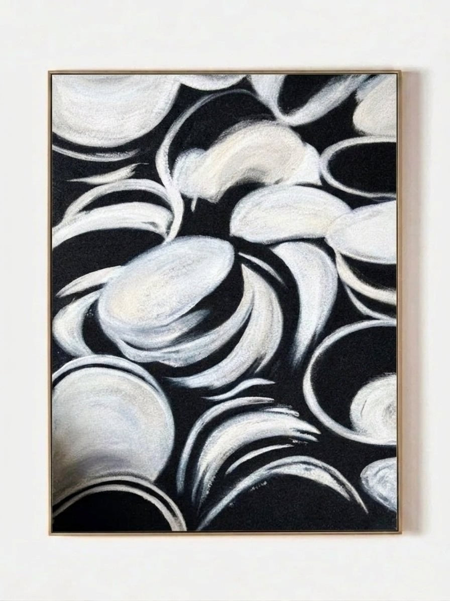 Minimalist Monochrome Abstract Canvas Wall Painting