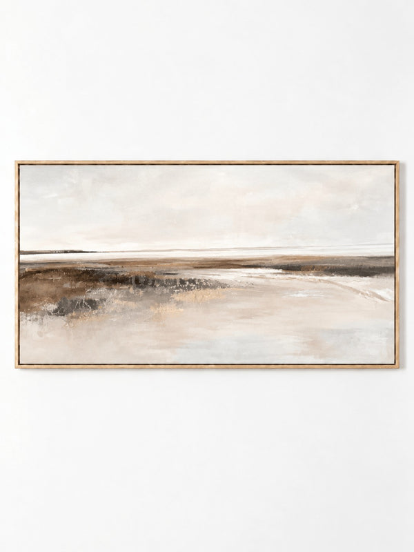 Minimalist Neutral Coastal Landscape Painting