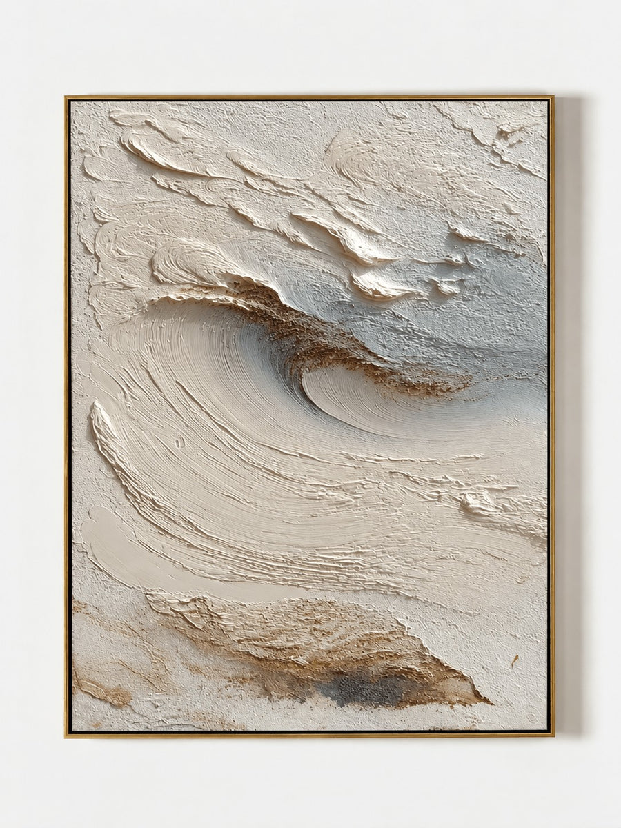 Minimalist Neutral Textured Wave Painting