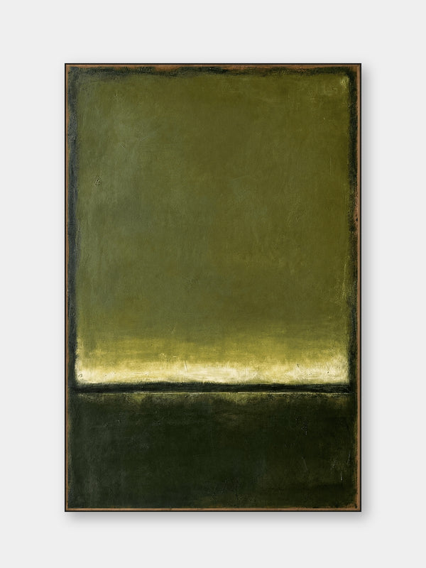 Minimalist Olive Green Color Field Wall Art