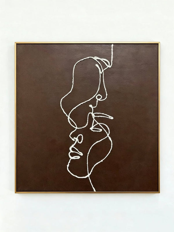 Minimalist Romantic Faces Line Canvas Painting