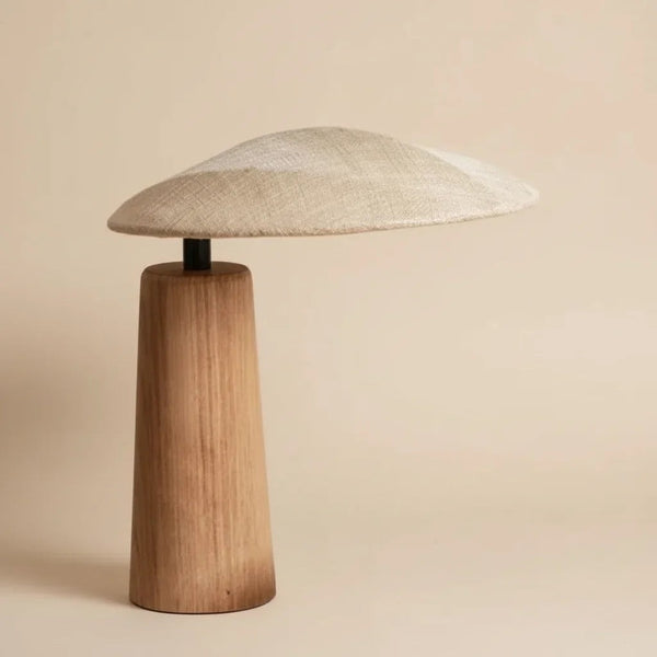 Minimalist Solid Wood and Fabric Shade Table Lamp