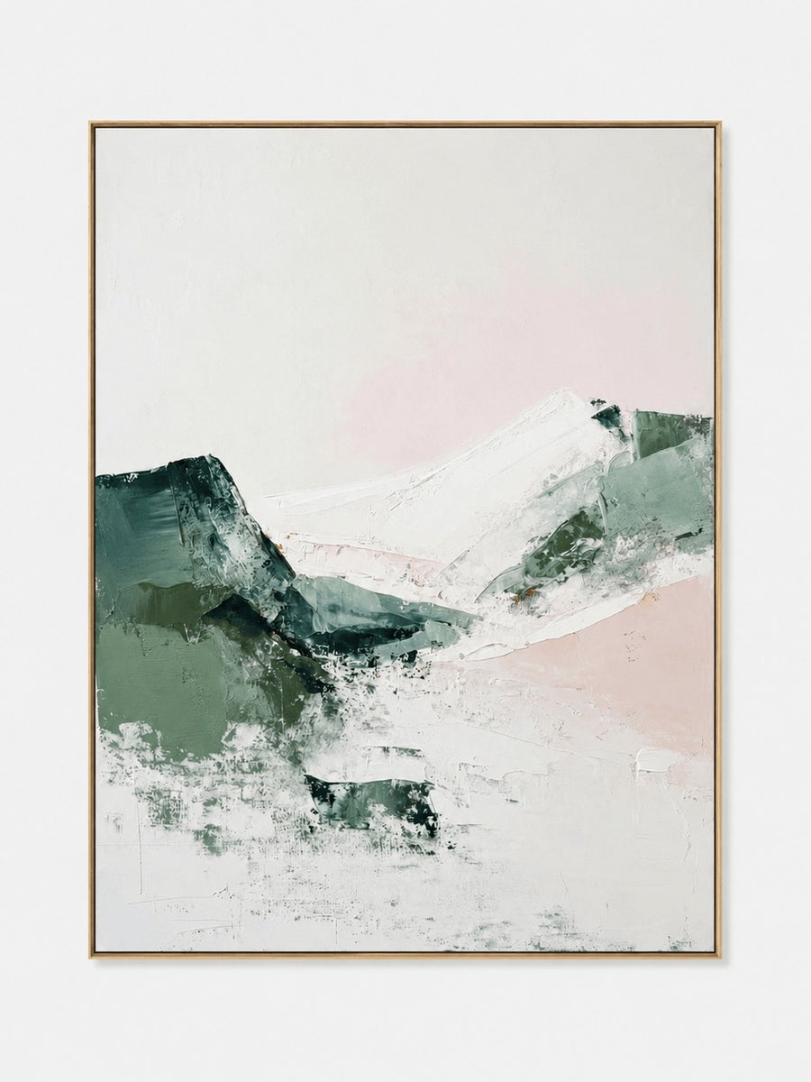 Minimalist Textured Abstract Mountain Wall Art