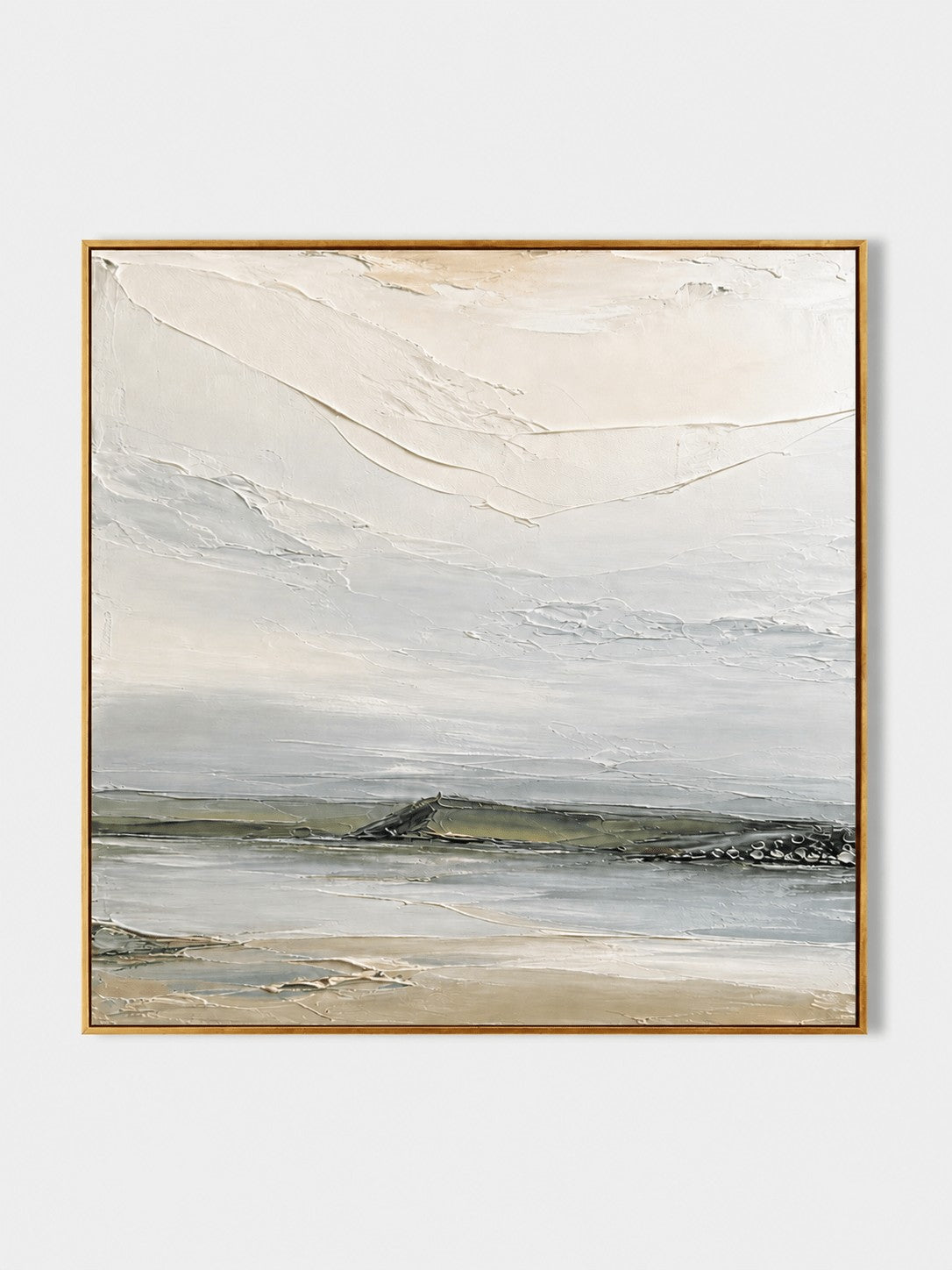 Minimalist Textured Coastal Landscape Wall Art