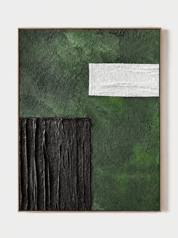 Minimalist Textured Green Geometric Abstract Wall Art