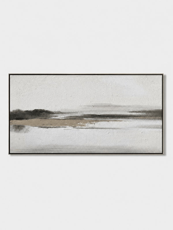 Minimalist Textured Landscape Wall Art, Silent Horizon