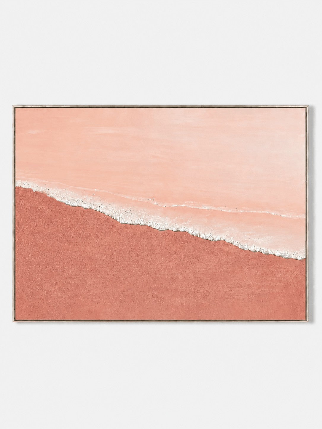 Minimalist Textured Pink Beach Wall Art