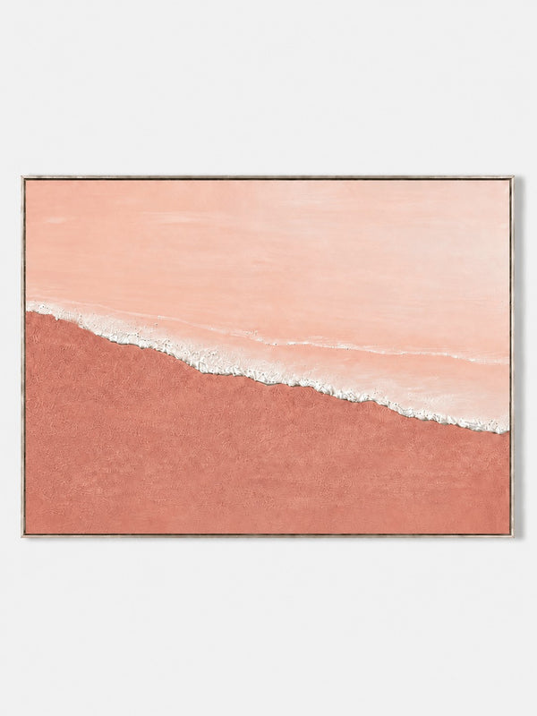 Minimalist Textured Pink Beach Wall Art