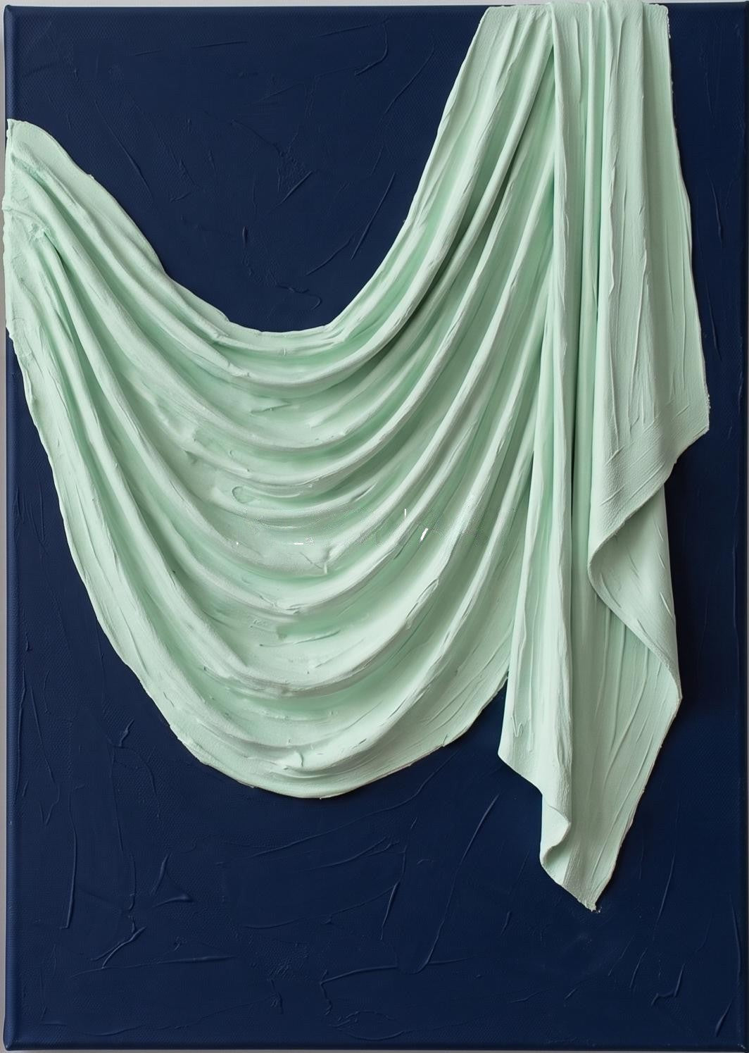 Mint Drapery on Midnight Blue