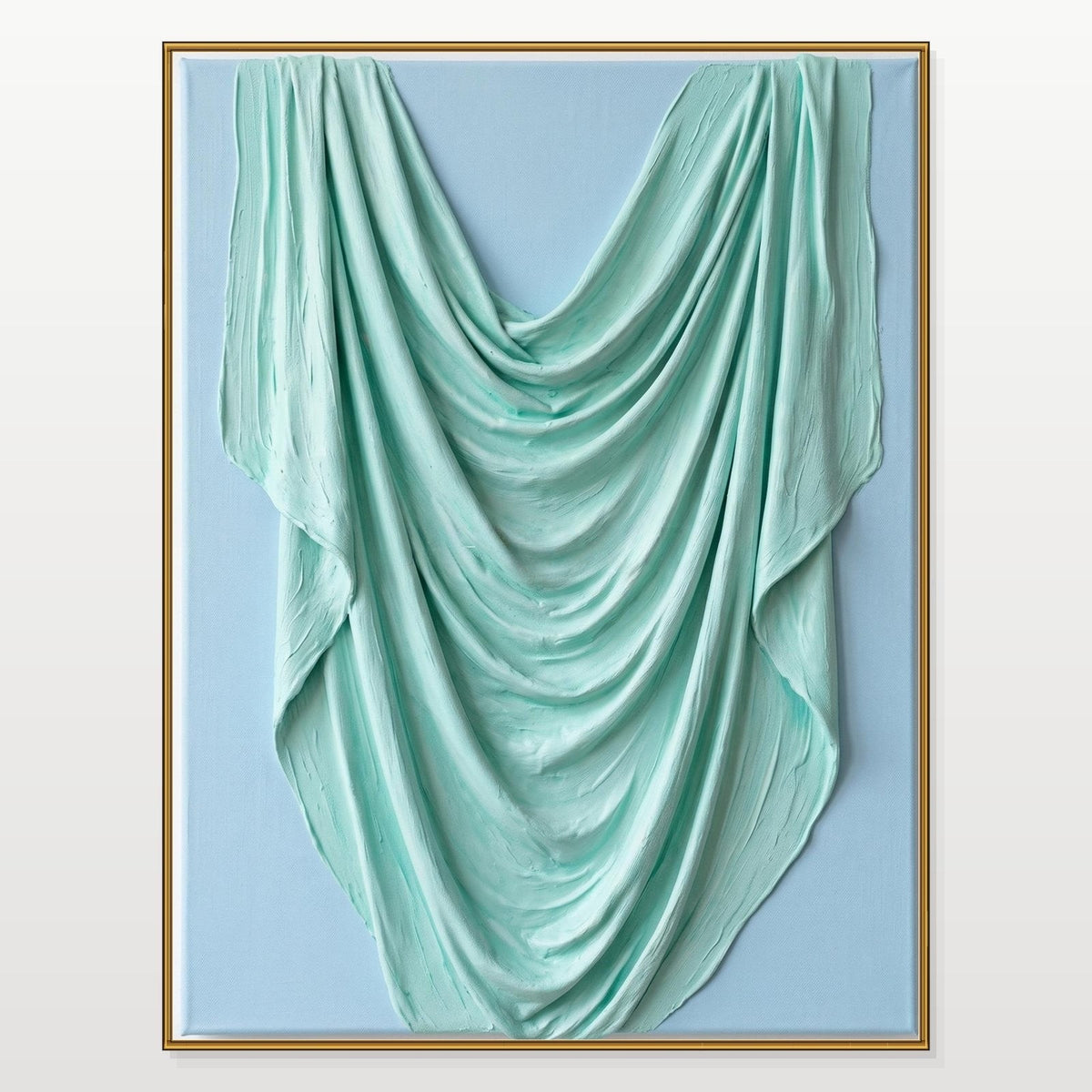 Mint Drapery on Powder Blue