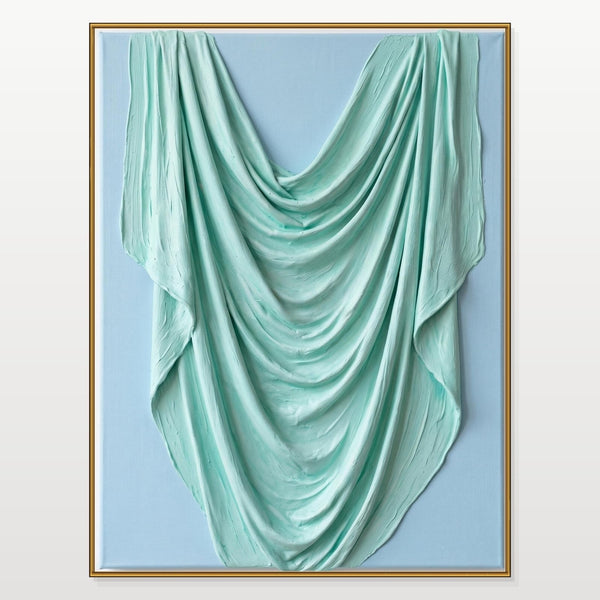 Mint Drapery on Powder Blue