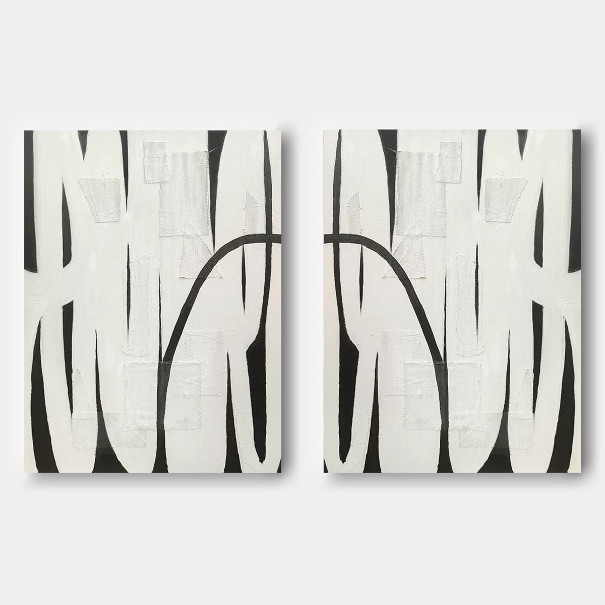Mirrored Black Arcs on Ivory