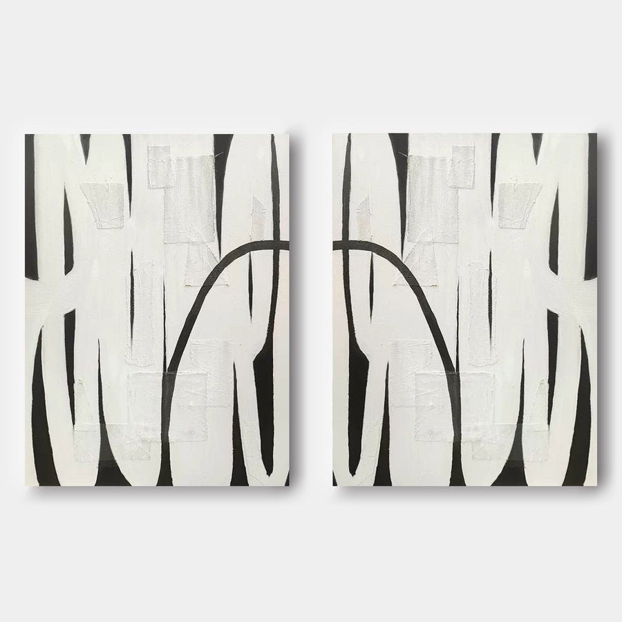 Mirrored Black Arcs on Ivory
