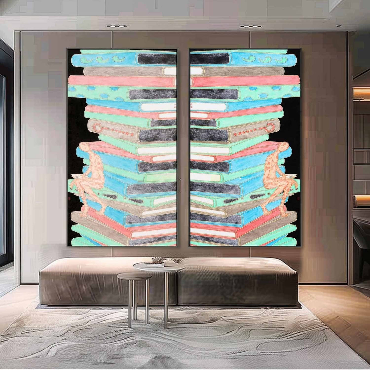 Mirrored Tower of Painted Books