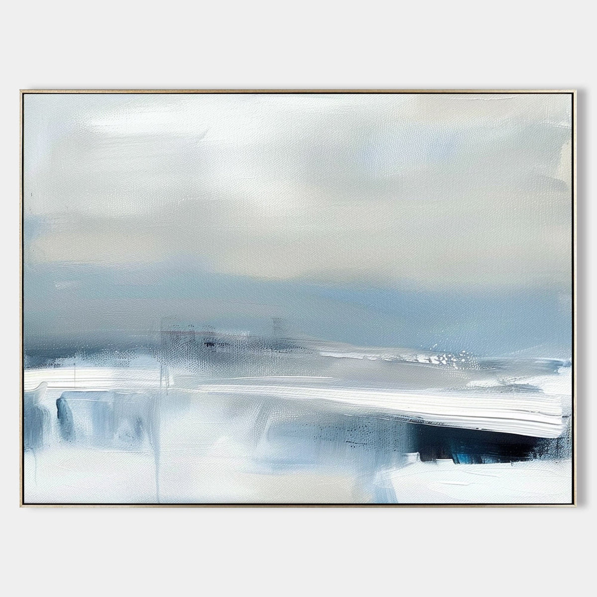 Misty Blue Shoreline in Winter Light