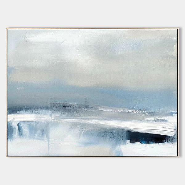 Misty Blue Shoreline in Winter Light