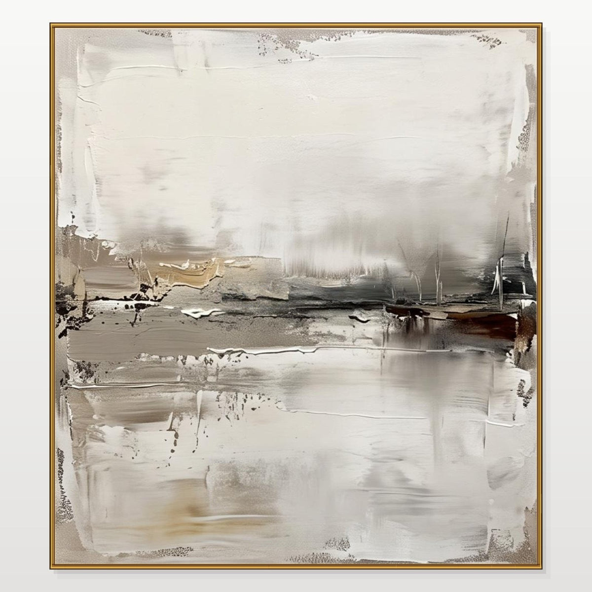 Misty Ivory Shoreline Abstract