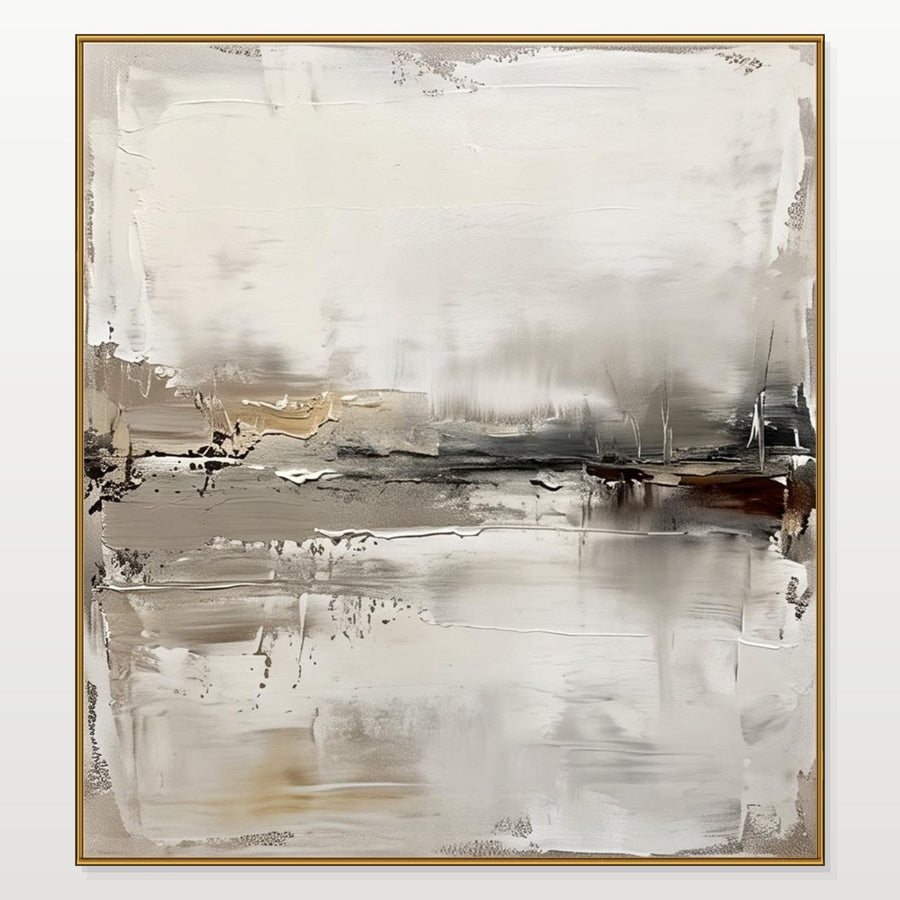 Misty Ivory Shoreline Abstract