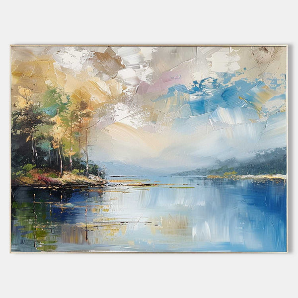 Misty Lake Shore in Morning Light
