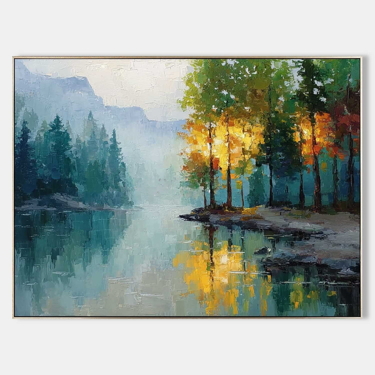Misty Lake with Autumn Glow