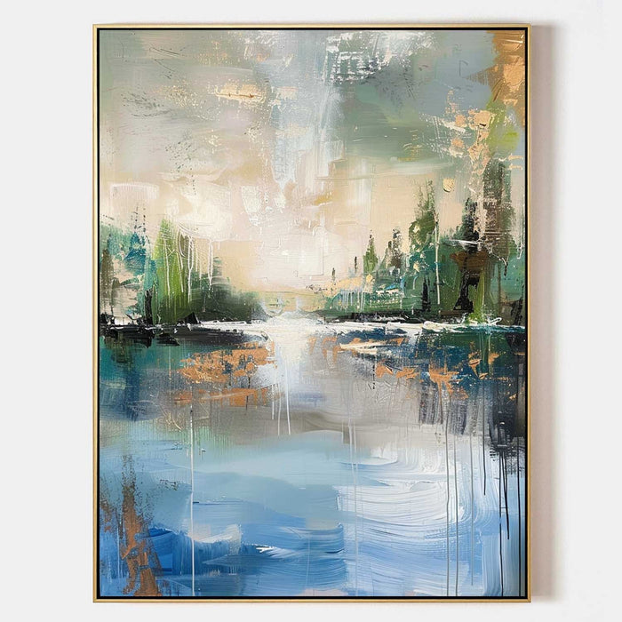 Misty Lake with Evergreen Reflections