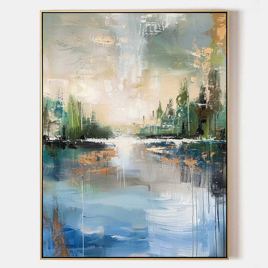 Misty Lake with Evergreen Reflections