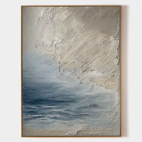 Misty Sea Beneath Textured Sky