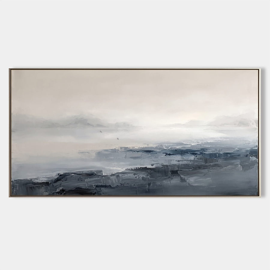 Misty Slate Shoreline at Dawn