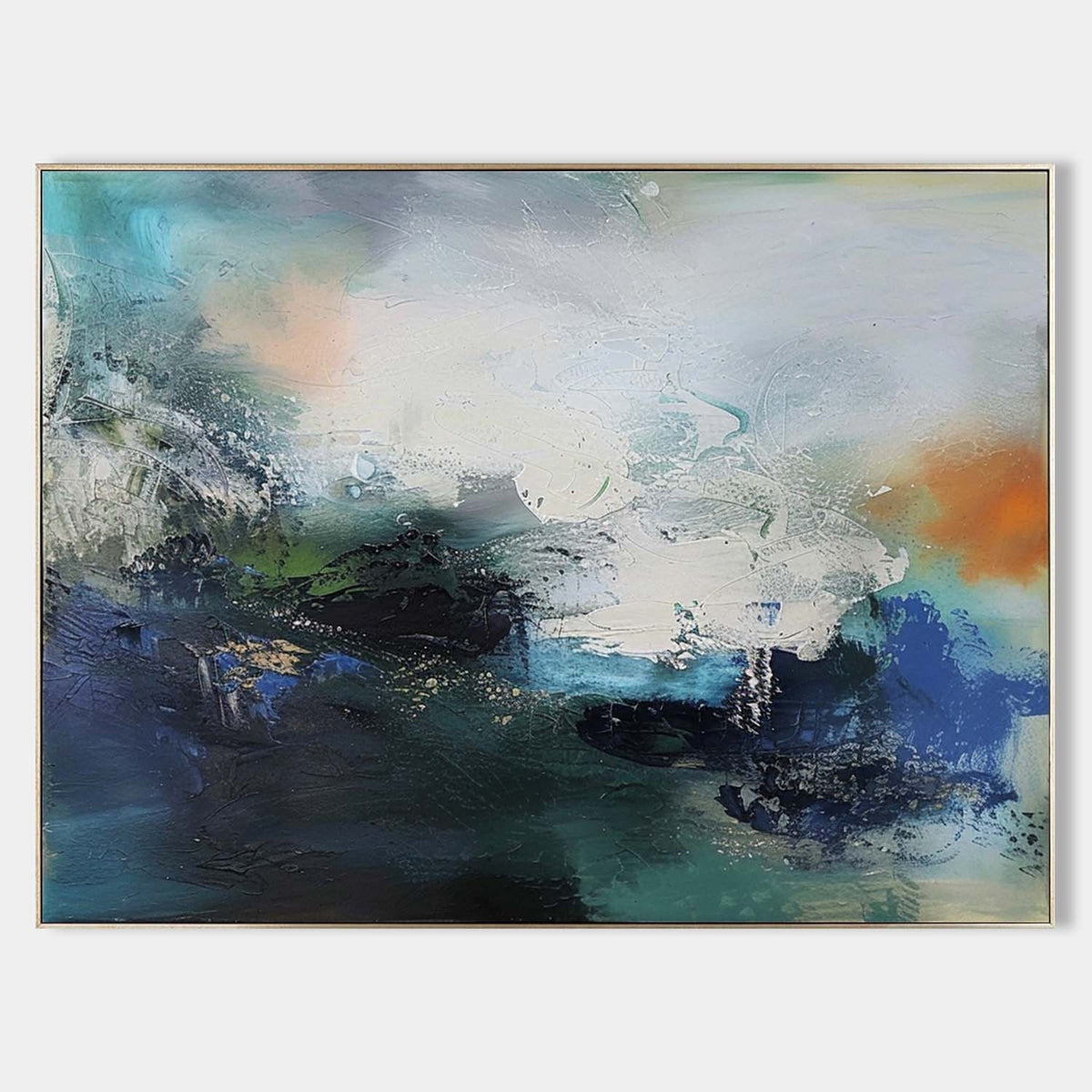 Misty Teal Tide with Ember Glow