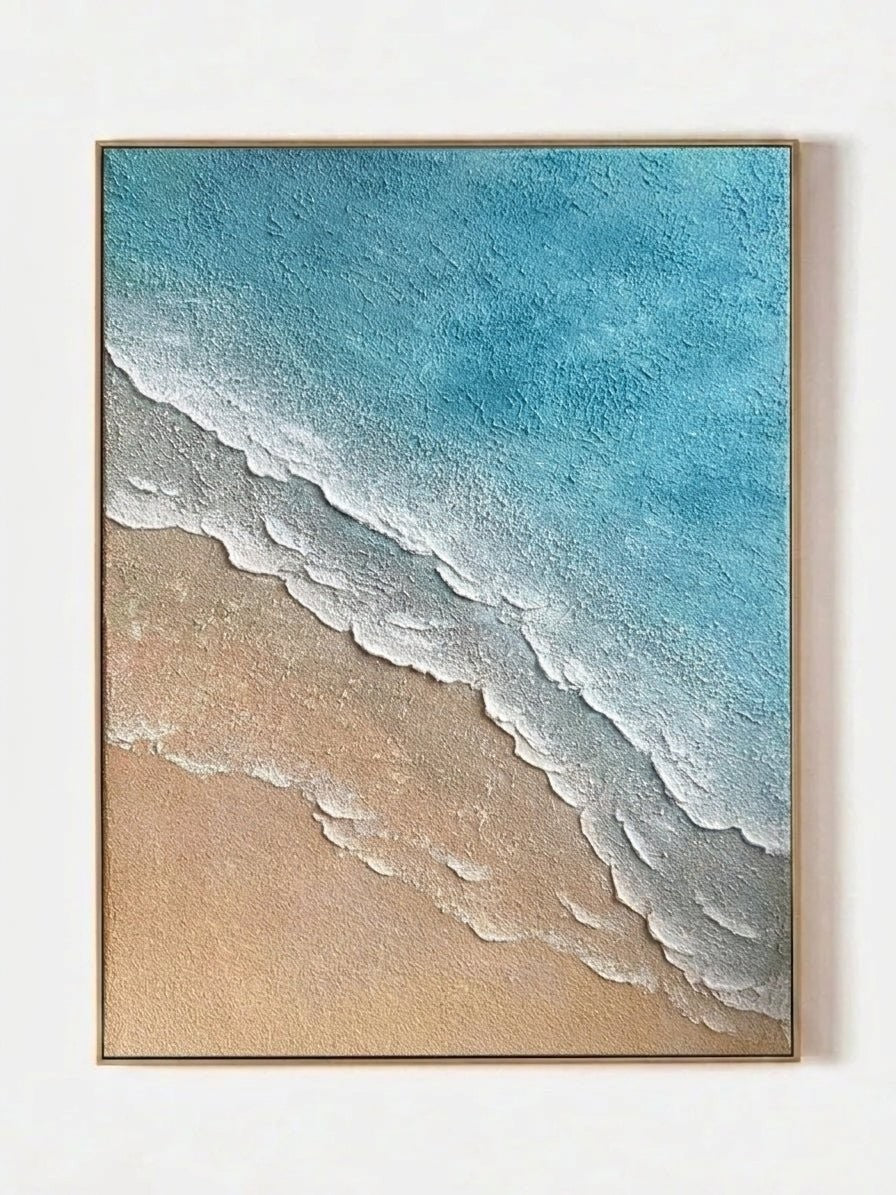 Modern 3D Textured Beach Abstract Wall Art
