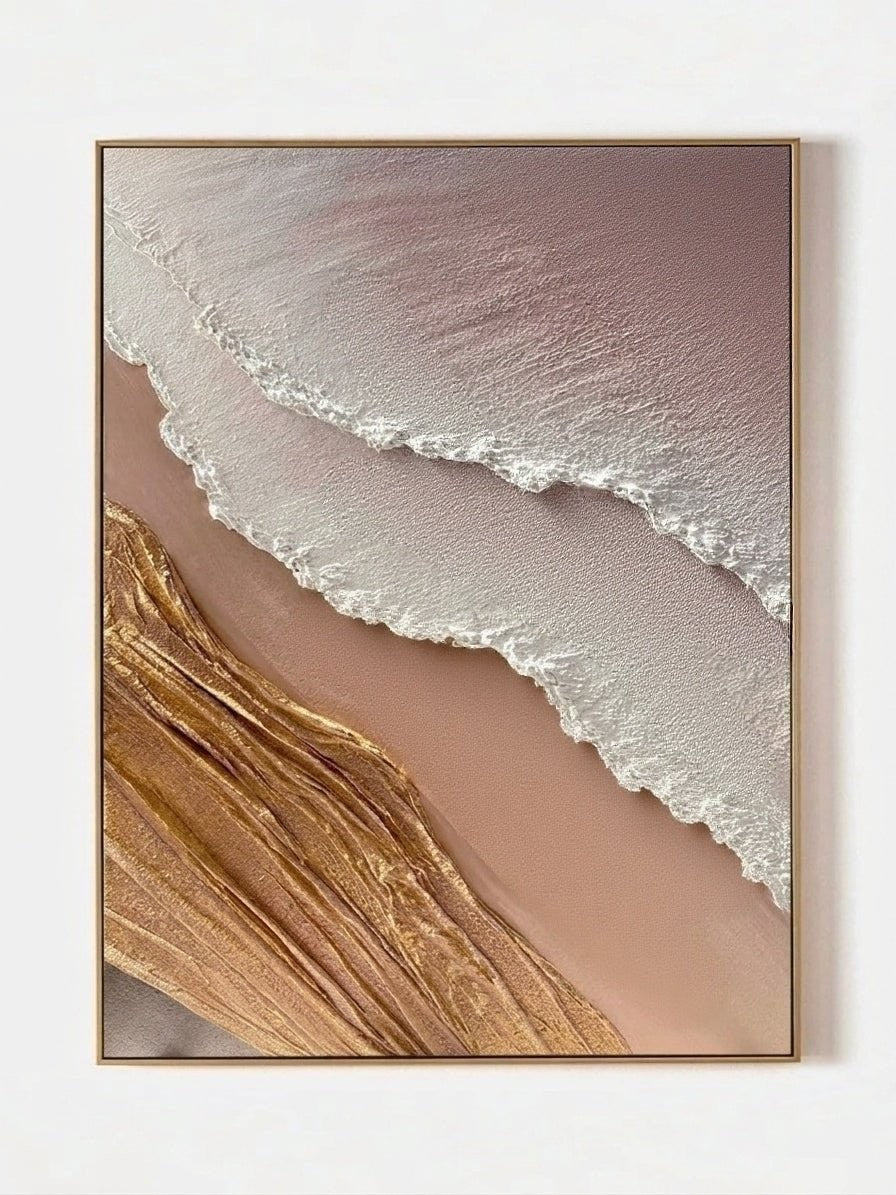 Modern 3D Textured Beach Canvas Wall Art