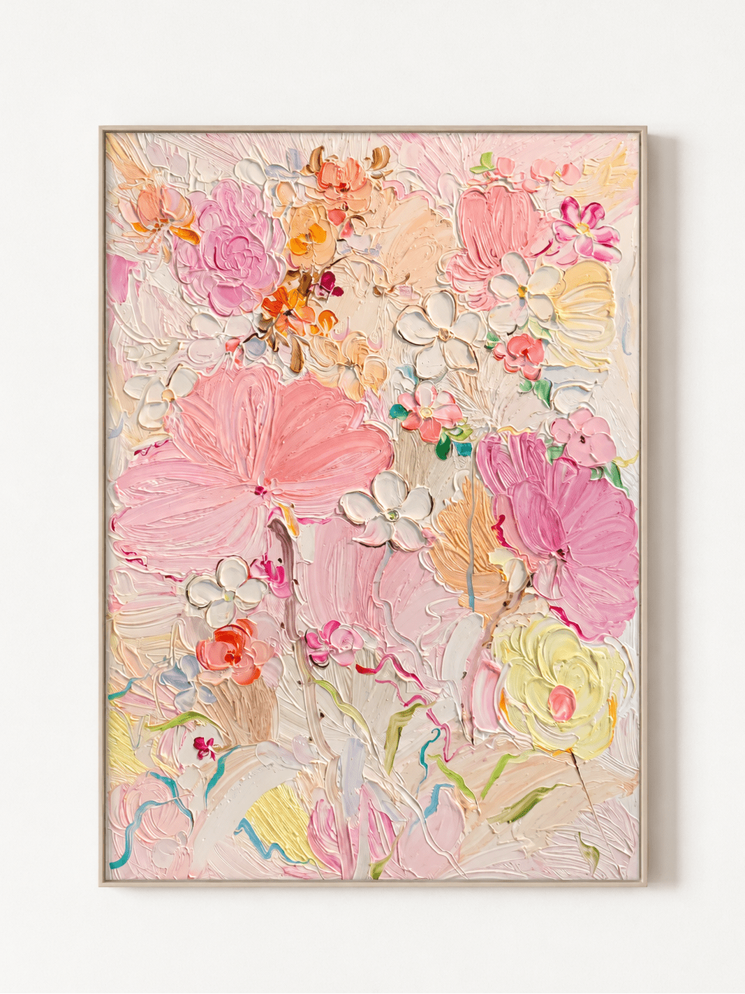 Modern 3D Textured Floral Wall Art