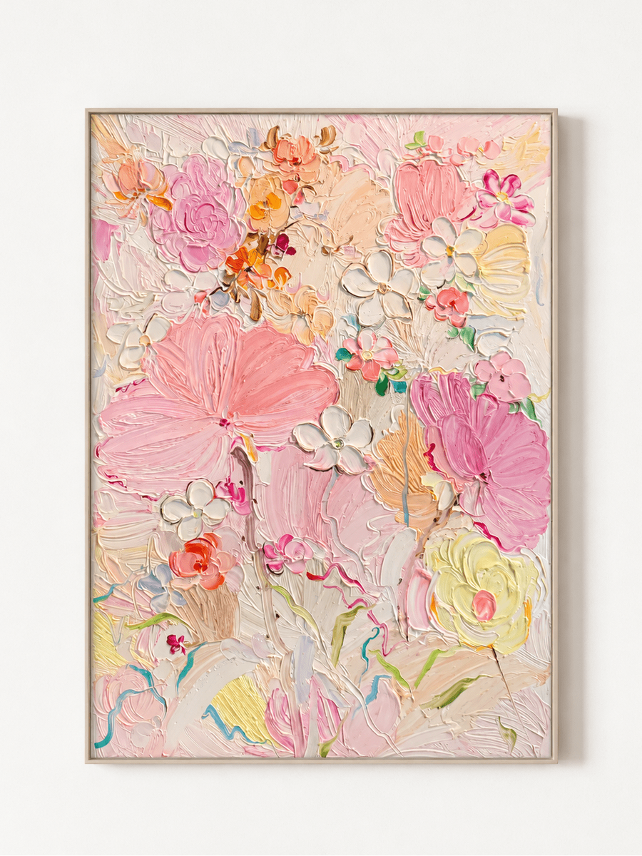 Modern 3D Textured Floral Wall Art