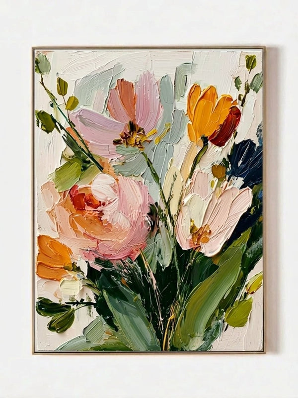 Modern 3D Textured Flower Canvas Wall Art