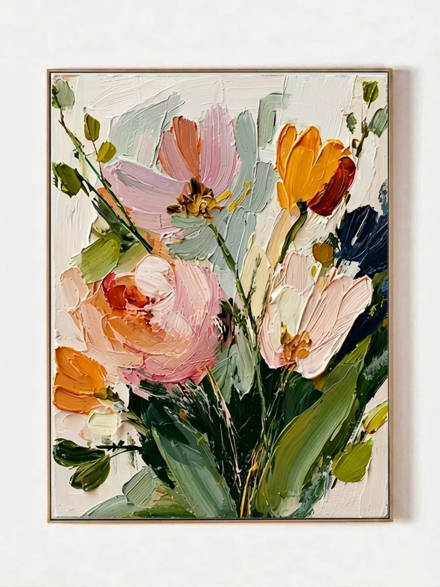 Modern 3D Textured Flower Canvas Wall Art
