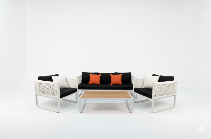 Modern 4-Piece Rope Patio Furniture Set - Main View