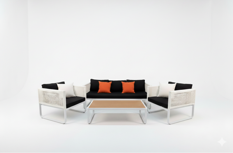 Modern 4-Piece Rope Patio Furniture Set - Main View