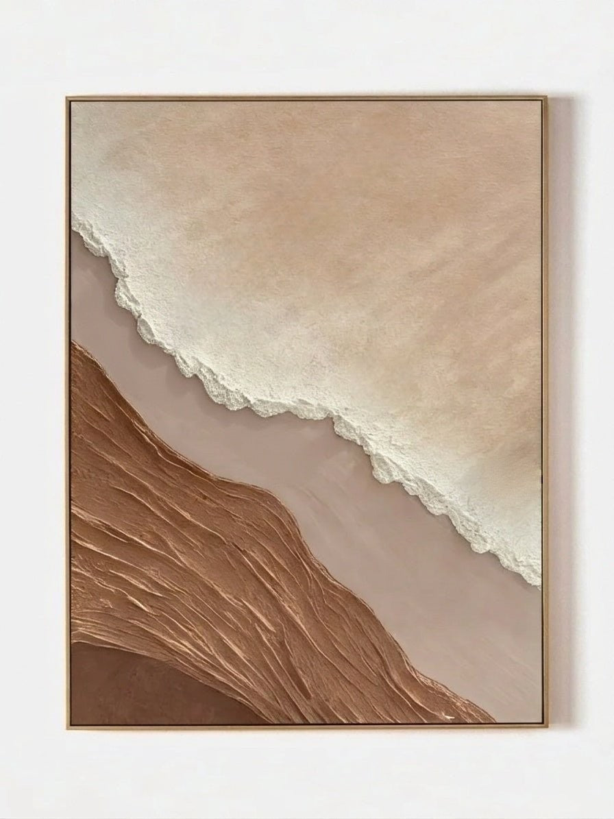 Modern Abstract 3D Textured Beach Canvas Wall Art
