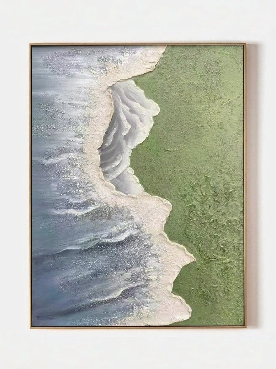 Modern Abstract 3D Textured Coastal Meadow Canvas Wall Art